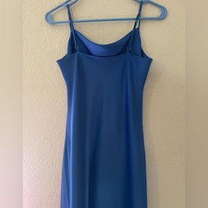Blue silk dress